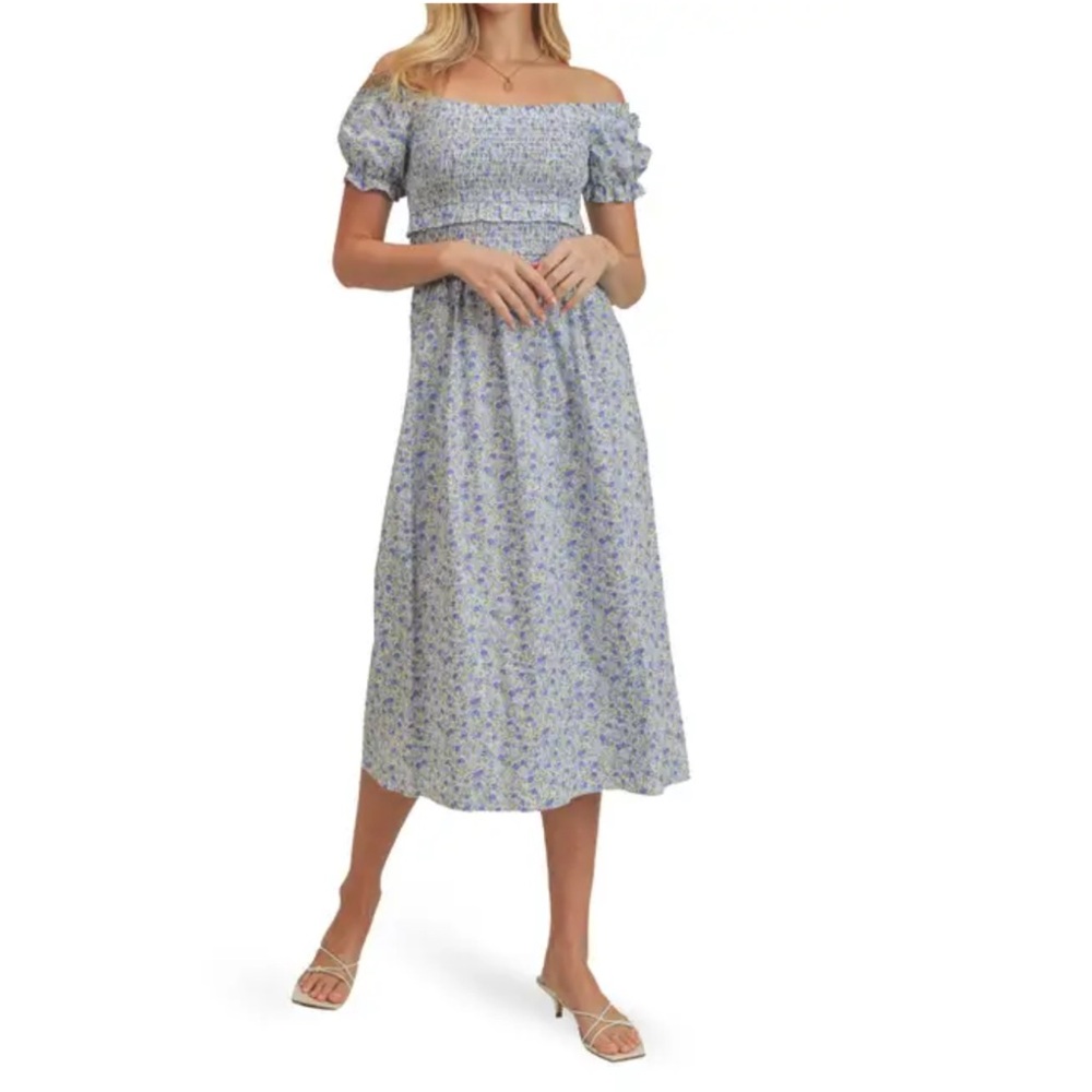“Lush Smocked Floral Dress”